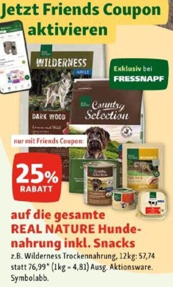Fressnapf auf die gesamte REAL NATURE Hunde-nahrung inkl. Snacks Angebot