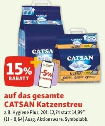 Fressnapf auf das gesamte CATSAN Katzenstreu Angebot