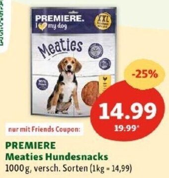 Fressnapf PREMIERE Meaties Hundesnacks 1000g Angebot
