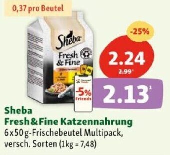 Fressnapf Sheba Fresh&Fine Katzennahrung 6x50g-Frischebeutel Multipack Angebot