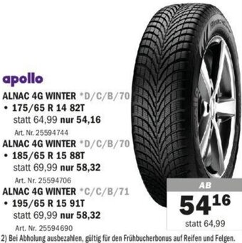Forstinger apollo ALNAC 4G WINTER *D/C/B/70 Angebot
