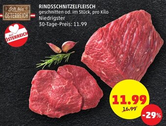 PENNY RINDSSCHNITZELFLEISCH geschnitten od. im Stück, pro Kilo Angebot