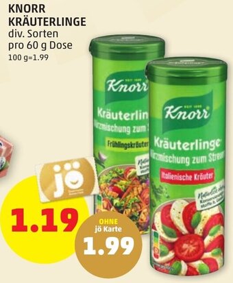 PENNY KNORR KRÄUTERLINGE div. Sorten pro 60 g Dose Angebot