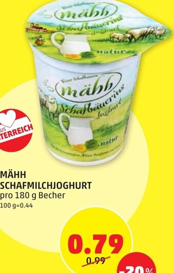 PENNY MÄHH SCHAFMILCHJOGHURT pro 180 g Becher Angebot
