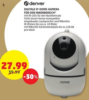 PENNY denver DIGITALE IP-DOME-KAMERA FÜR DEN INNENBEREICH Angebot