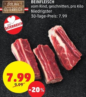 PENNY BEINFLEISCH vom Rind, geschnitten, pro Kilo Angebot