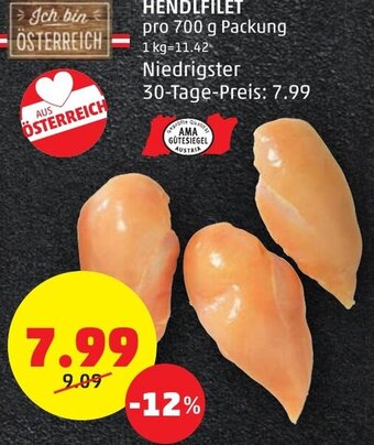 PENNY HENDLFILET pro 700 g Packung Angebot