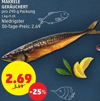 PENNY MAKRELE GERÄUCHERT pro 290 g Packung Angebot