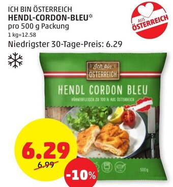PENNY ICH BIN ÖSTERREICH HENDL-CORDON-BLEU pro 500 g Packung Angebot