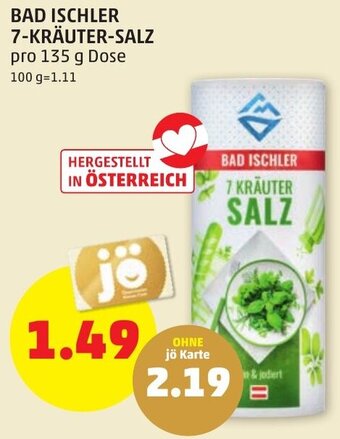 PENNY BAD ISCHLER 7-KRÄUTER-SALZ pro 135 g Dose Angebot