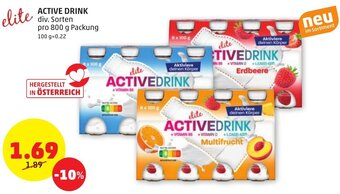 PENNY ACTIVE DRINK div. Sorten pro 800 g Packung Angebot
