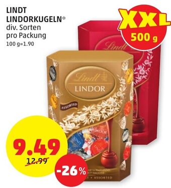 PENNY LINDT LINDORKUGELN* div. Sorten pro Packung Angebot