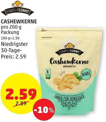 PENNY CASHEWKERNE pro 200 g Packung Angebot