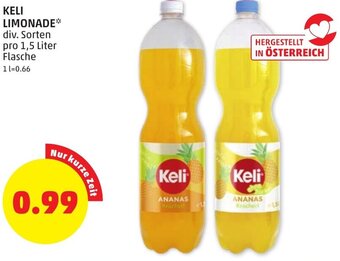 PENNY KELI LIMONADE div. Sorten pro 1,5 Liter Flasche Angebot