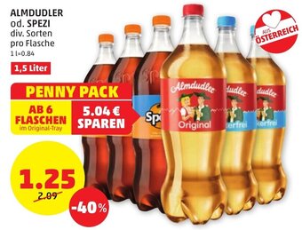PENNY ALMDUDLER od. SPEZI div. Sorten pro Flasche Angebot