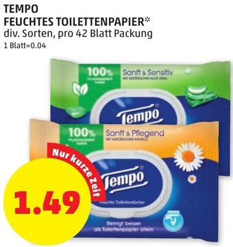 PENNY TEMPO FEUCHTES TOILETTENPAPIER Angebot