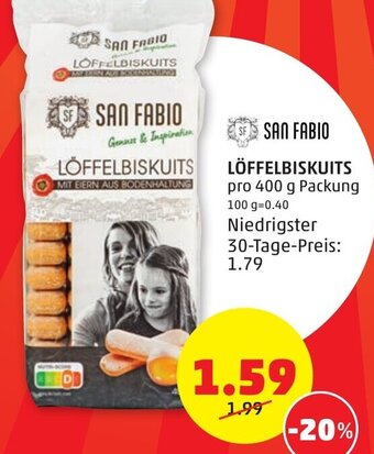 PENNY LÖFFELBISKUITS pro 400 g Packung Angebot