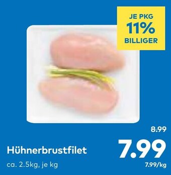 T&G Hühnerbrustfilet ca. 2.5kg, je kg Angebot
