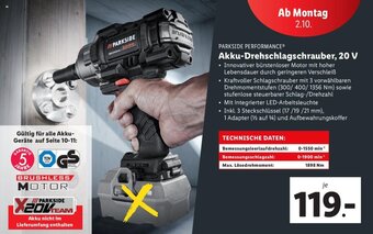 Lidl PARKSIDE PERFORMANCE® Akku-Drehschlagschrauber, 20 V Angebot