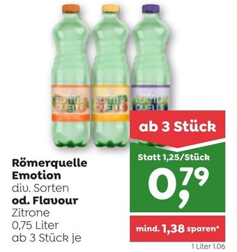 ADEG Römerquelle Emotion div. Sorten od. Flavour Zitrone 0,75 Liter Angebot
