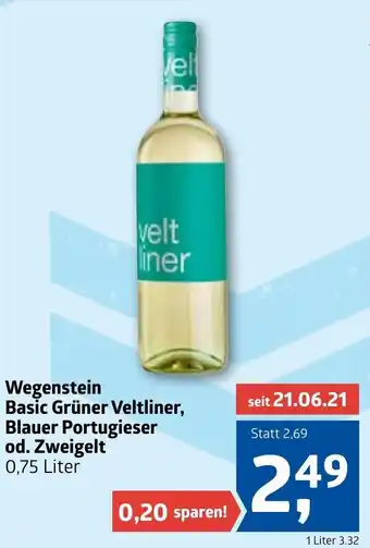 ADEG Wegenstein Basic Grüner Veltliner, Blauer Portugieser Od. Zweigelt 0,75 Liter Angebot