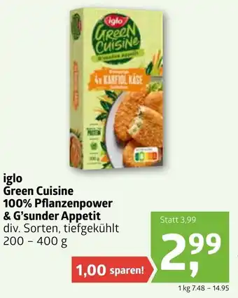 ADEG Iglo Green Cuisine 100% Pflanzenpower & G-Sunder Appetit 200-400g Angebot