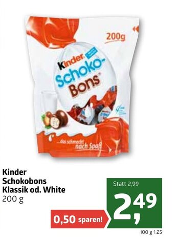 ADEG Kinder Schokobons Klassik Od. White 200g Angebot