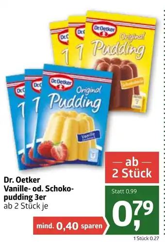 ADEG Dr.Oetker Vanille-Od. Schoko-Pudding 3er Angebot