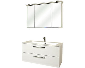 Hornbach Badmöbel-set pelipal kumba 107 mineralguss 200x110x50 cm mineralgusswaschbecken weiß mit led-beleuchtung Angebot