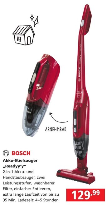 Pagro Diskont BOSCH Akku-Stielsauger ,,Readyy'y" Angebot