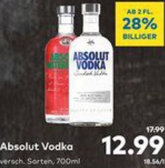 T&G Absolut Vodka versch. Sorten, 700ml Angebot