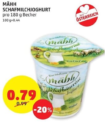 PENNY MÄHH SCHAFMILCHJOGHURT pro 180 g Becher Angebot
