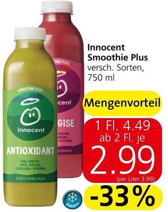 Spar Innocent Smoothie Plus versch. Sorten, 750 ml Angebot