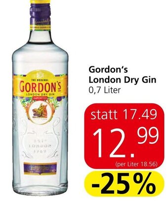 Spar Gordon's London Dry Gin 0,7 Liter Angebot
