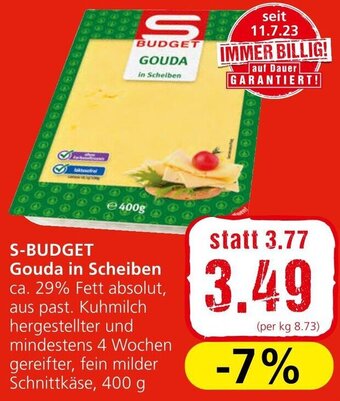 Spar S-BUDGET Gouda in Scheiben, 400 g Angebot