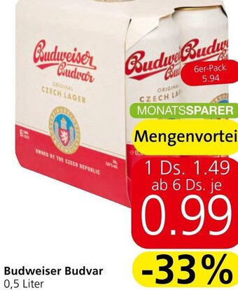 Spar Budweiser Budvar 0,5 Liter Angebot
