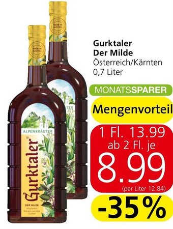 Spar Gurktaler Der Milde Österreich/Kärnten 0,7 Liter Angebot