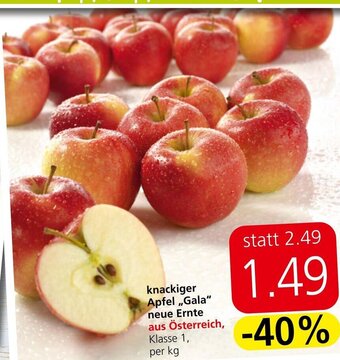 Spar knackiger Apfel,,Gala" neue Ernte aus Österreich, Klasse 1, Angebot