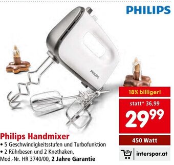 Interspar Philips Handmixer 450 Watt Angebot