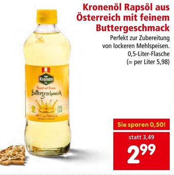 Interspar Kronenöl Rapsöl aus Österreich mit feinem Buttergeschmack Angebot