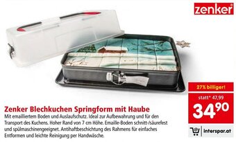 Interspar Zenker Blechkuchen Springform mit Haube Angebot