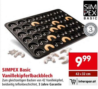 Interspar SIMPEX Basic Vanillekipferlbackblech 42 x32 cm Angebot