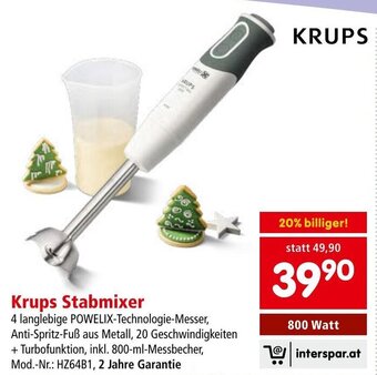 Interspar Krups Stabmixer 800 Watt Angebot