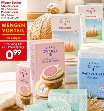 Interspar Wiener Zucker Staubzucker 500-g-Packung oder Puderzucker 400-g-Packung Angebot