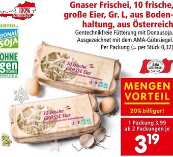 Interspar Gnaser Frischei, 10 frische, große Eier, Gr. L, aus Boden- haltung, aus Österreich Angebot