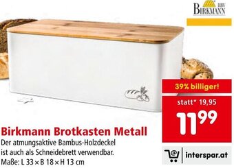 Interspar Birkmann Brotkasten Metall Angebot