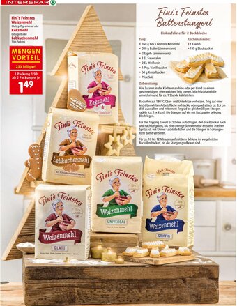 Interspar Fini's Feinstes Weizenmehl oder Keksmehl oder Lebkuchenmehl 1-kg-Packung Angebot
