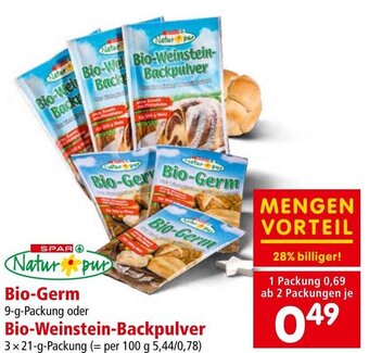 Interspar Bio-Germ 9-g-Packung oder Bio-Wel Bio-Weinstein-Back Backpulver Angebot