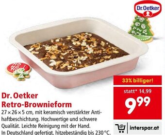 Interspar Dr. Oetker Retro-Brownieform 27 x 26 x 5 cm Angebot