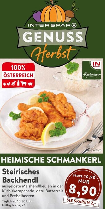 Interspar HEIMISCHE SCHMANKERL Steirisches Backhendl Angebot